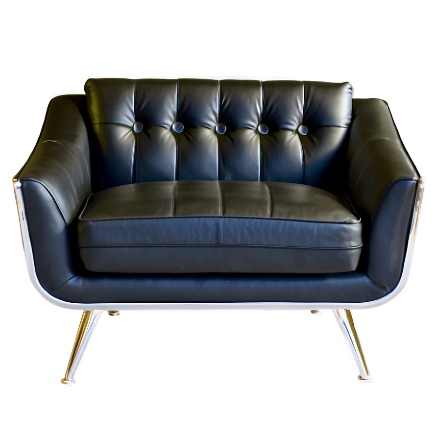 Sleek Black Leather Armchair Png Pgp PNG Image