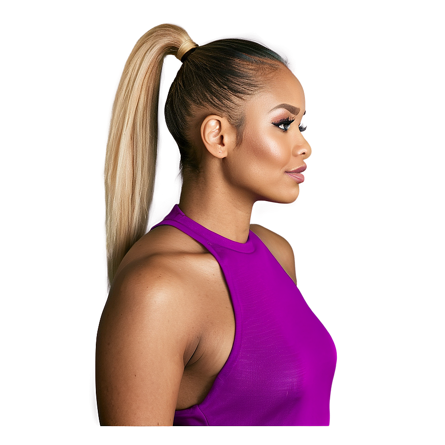 Sleek Blonde Ponytail Png 05252024 PNG Image