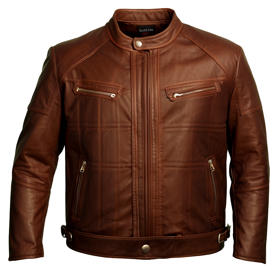 Sleek Brown Leather Jacket Png Xhr PNG Image