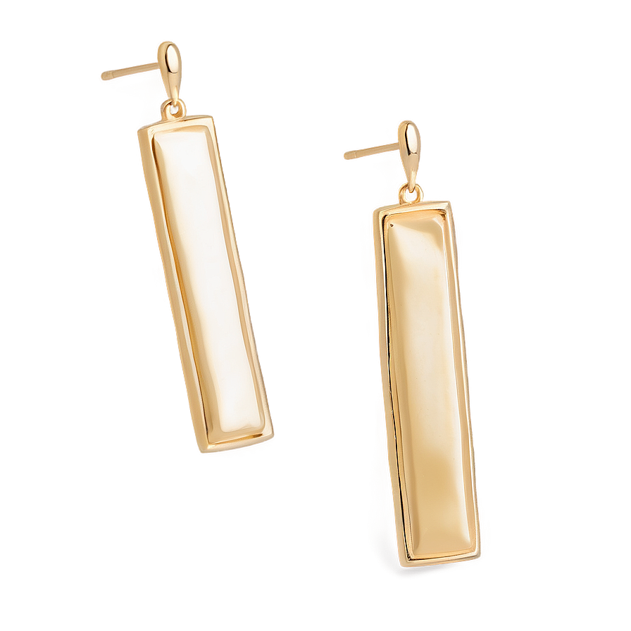 Sleek Gold Bar Earrings Png 06262024 PNG Image