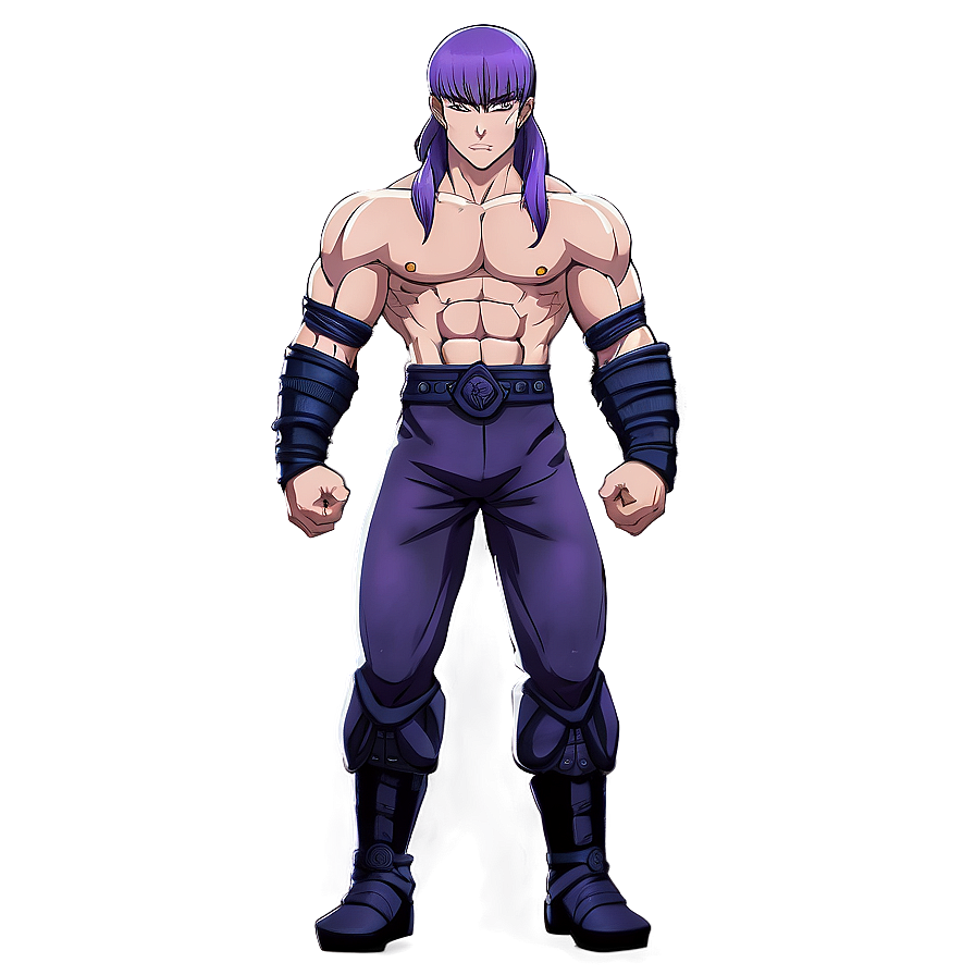 Sleek Purple Hair Anime Warrior Png Fxb PNG Image