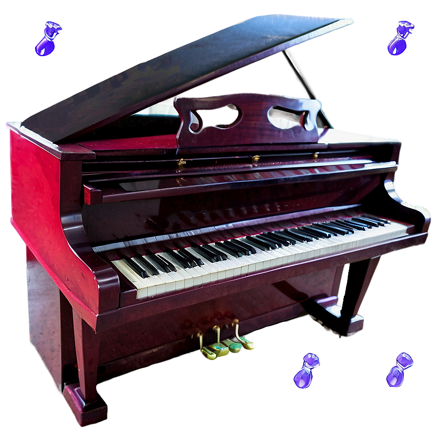 Sleek Red Upright Piano Png Ytj27 PNG Image