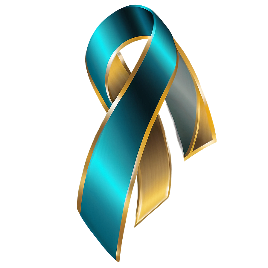 Sleek Teal Ribbon Design Png Ayx15 PNG Image