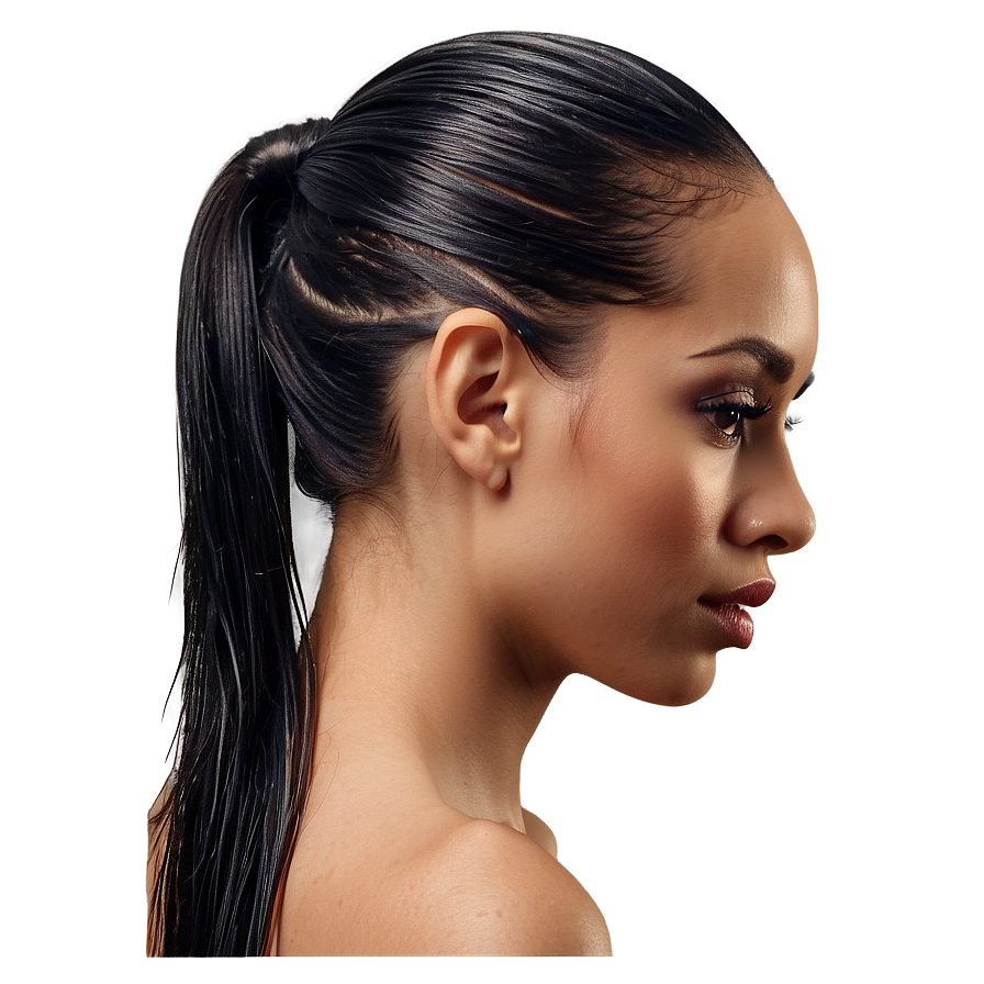 Sleek Wet Look Ponytail Png Fnd PNG Image