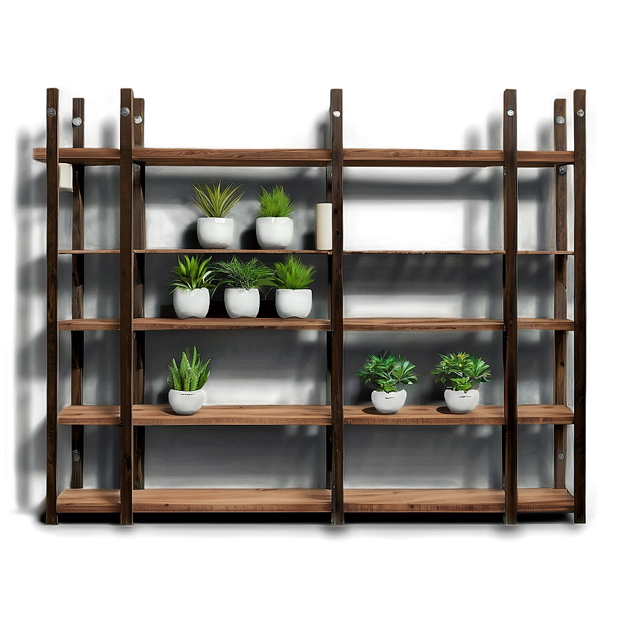 Sleek Wood Shelf Arrangements Png Hgh46 PNG Image