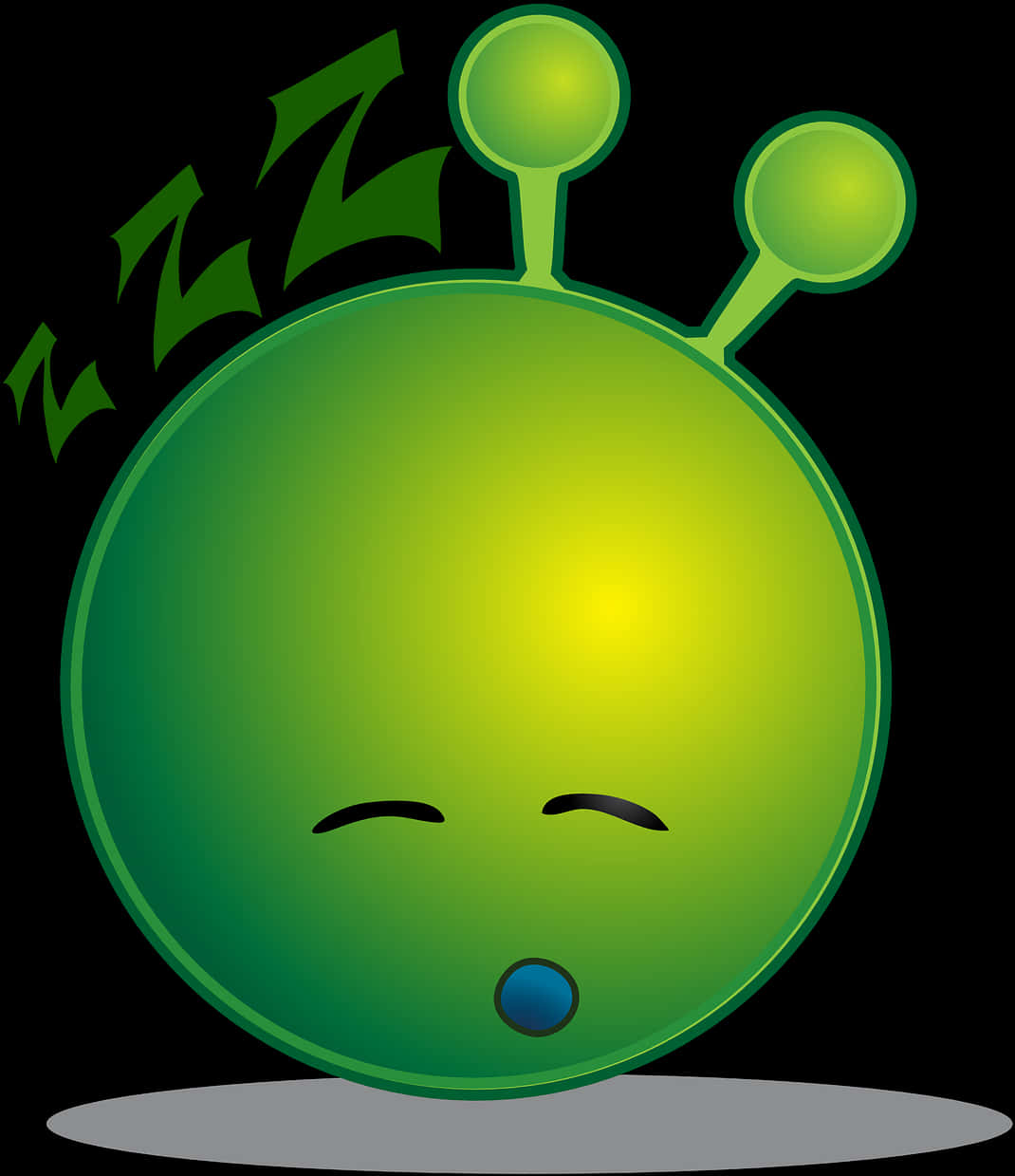 Sleeping Alien Cartoon Graphic PNG Image