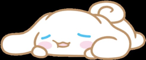 Sleeping Cinnamoroll Cute Sanrio Character PNG Image