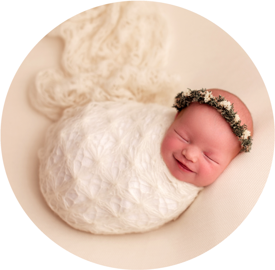 Sleeping Newborn Wrappedin White Blanket PNG Image