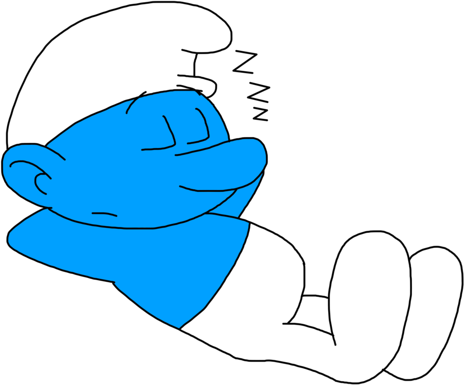 Sleeping Smurf Cartoon Character PNG Image