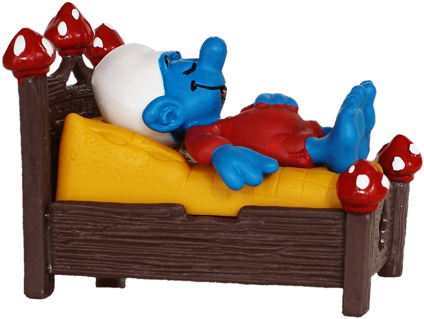 Sleeping Smurf Figurine PNG Image