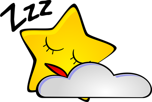 Sleeping Staron Cloud Illustration PNG Image