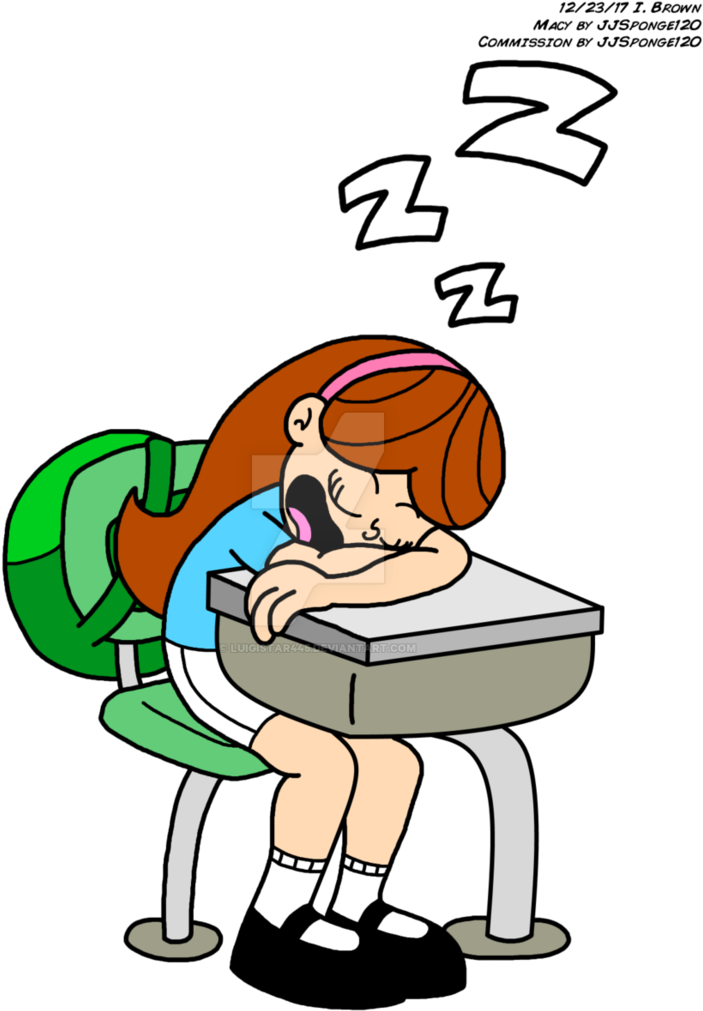 Sleeping Student Cartoon PNG Image