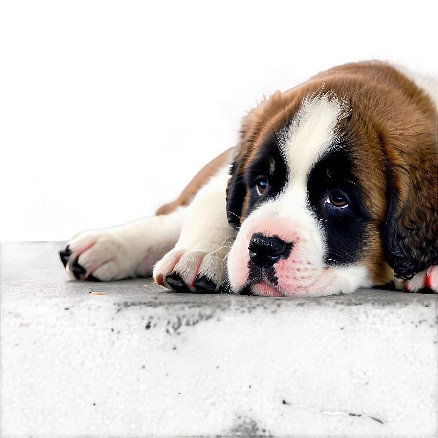 Sleepy Saint Bernard Puppy Png Dvf PNG Image