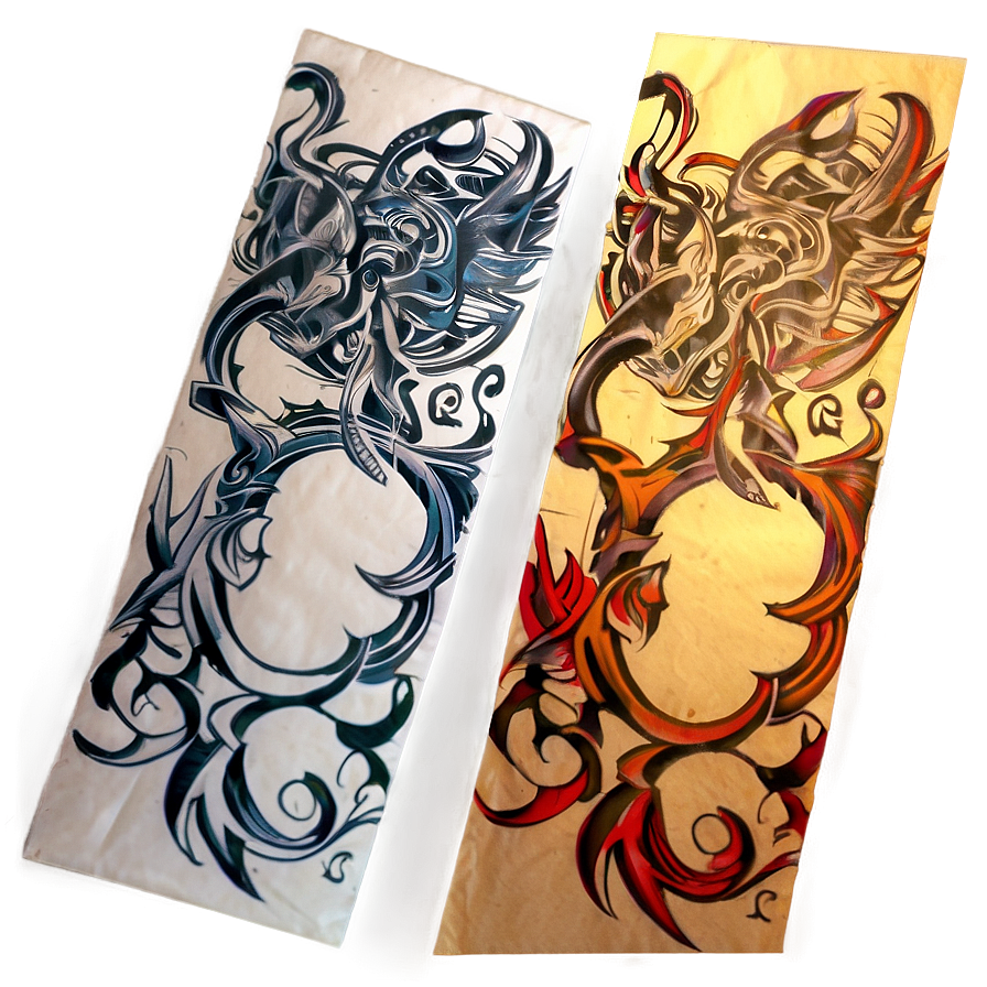 Sleeve Tattoo Stencils Png Srg77 PNG Image