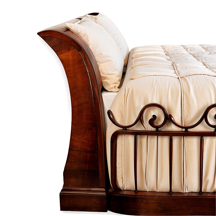 Sleigh Bed Classic Design Png 05042024 PNG Image