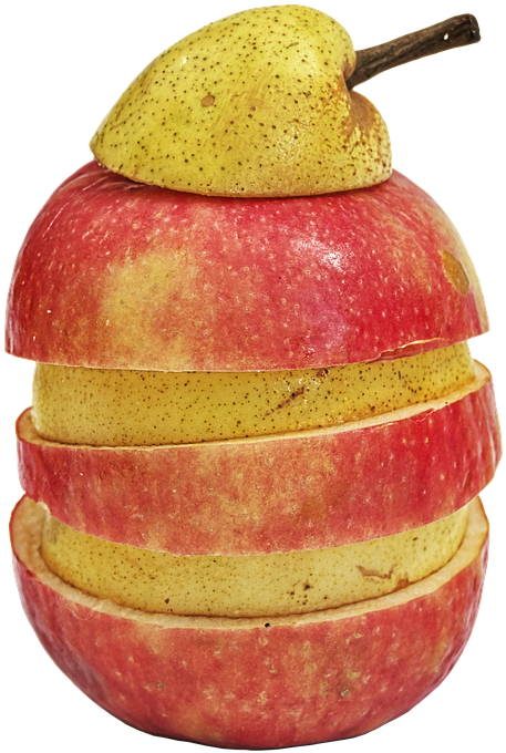 Sliced Apple Pear Hybrid Fruit PNG Image