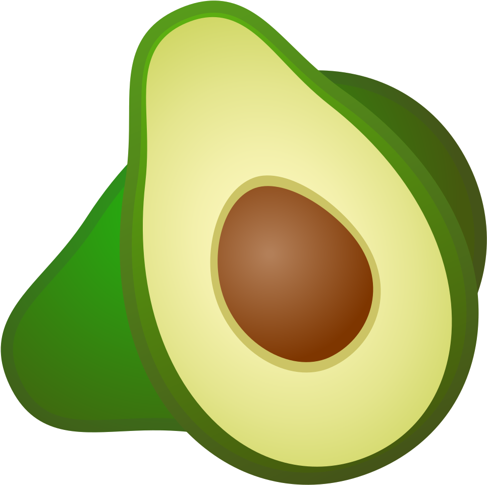 Sliced Avocado Vector Illustration PNG Image