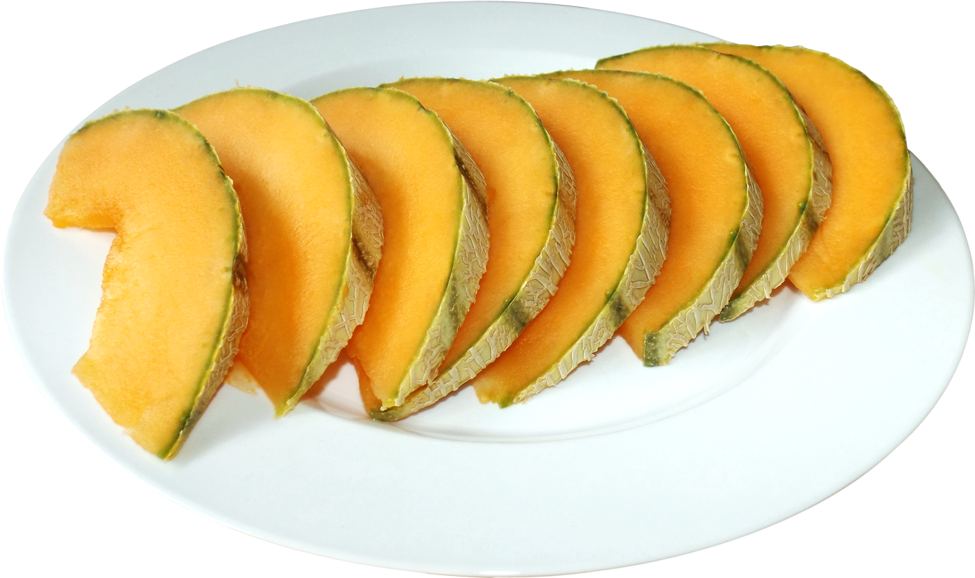 Sliced Cantaloupeon Plate PNG Image