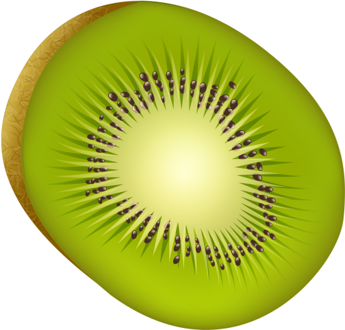 Sliced Kiwi Fruit Illustration PNG Image