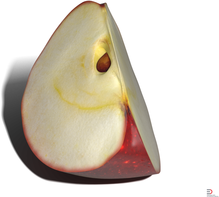 Sliced Red Apple Segment PNG Image