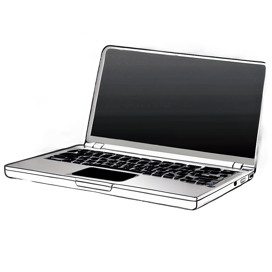 Slim Laptop Outline Png Dgm60 PNG Image