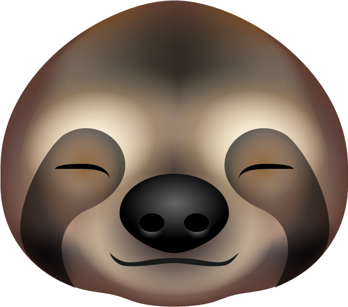 Sloth Emoji Smiling Face PNG Image