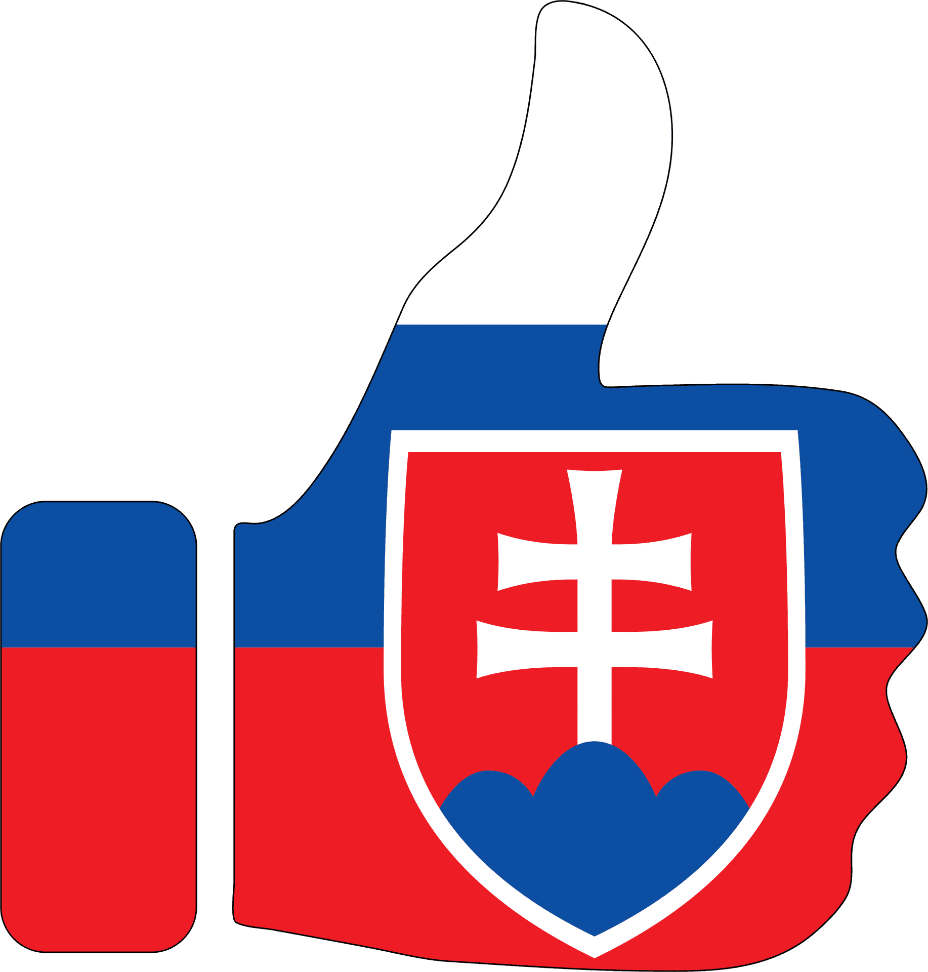 Slovakia Thumbs Up Flag Graphic PNG Image