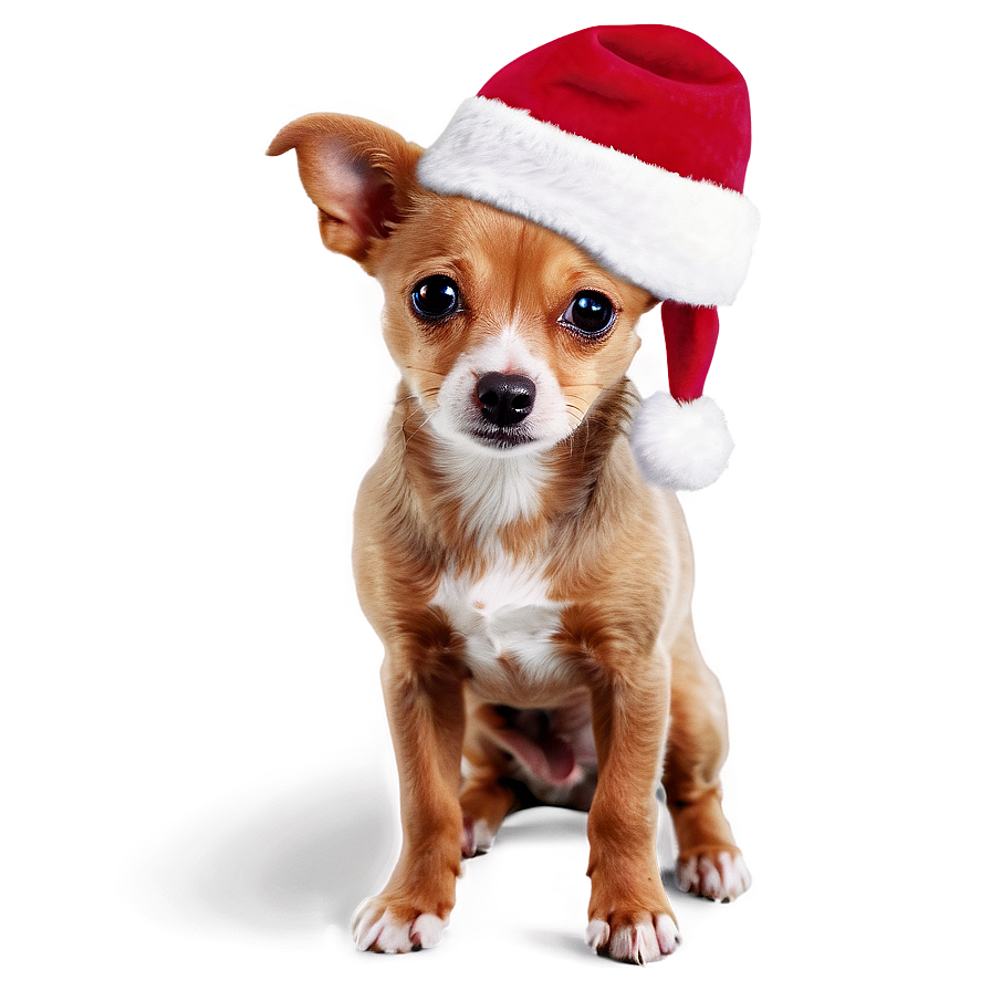 Small Dog With Christmas Hat Png 06252024 PNG Image