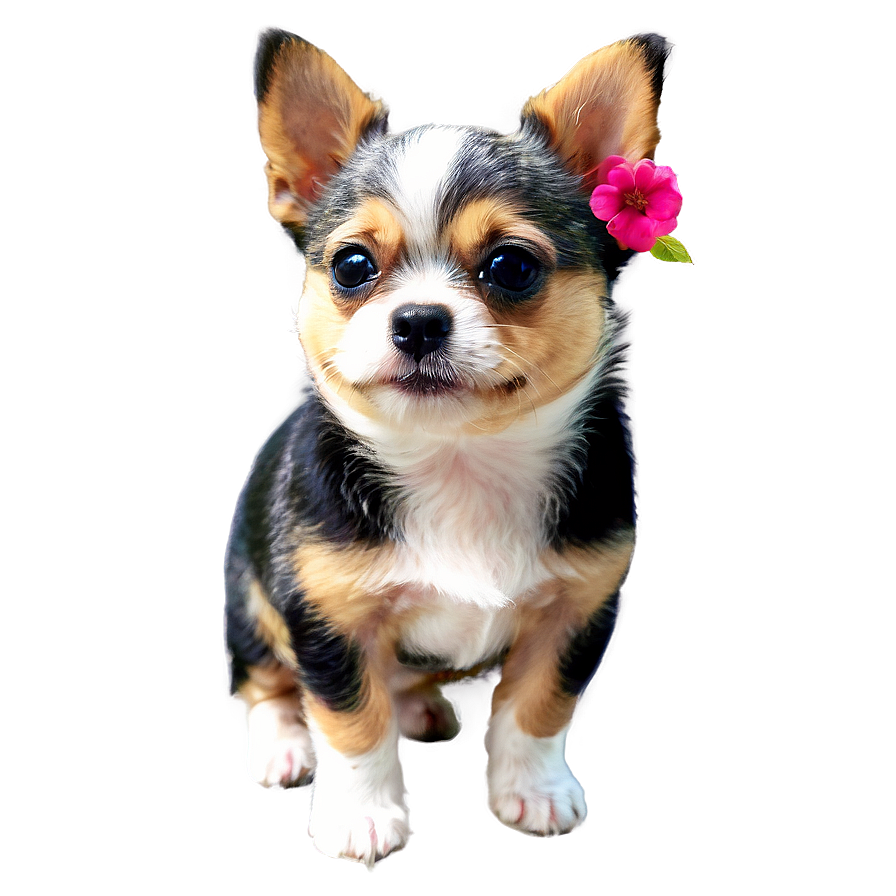 Small Dog With Flowers Png 99 PNG Image