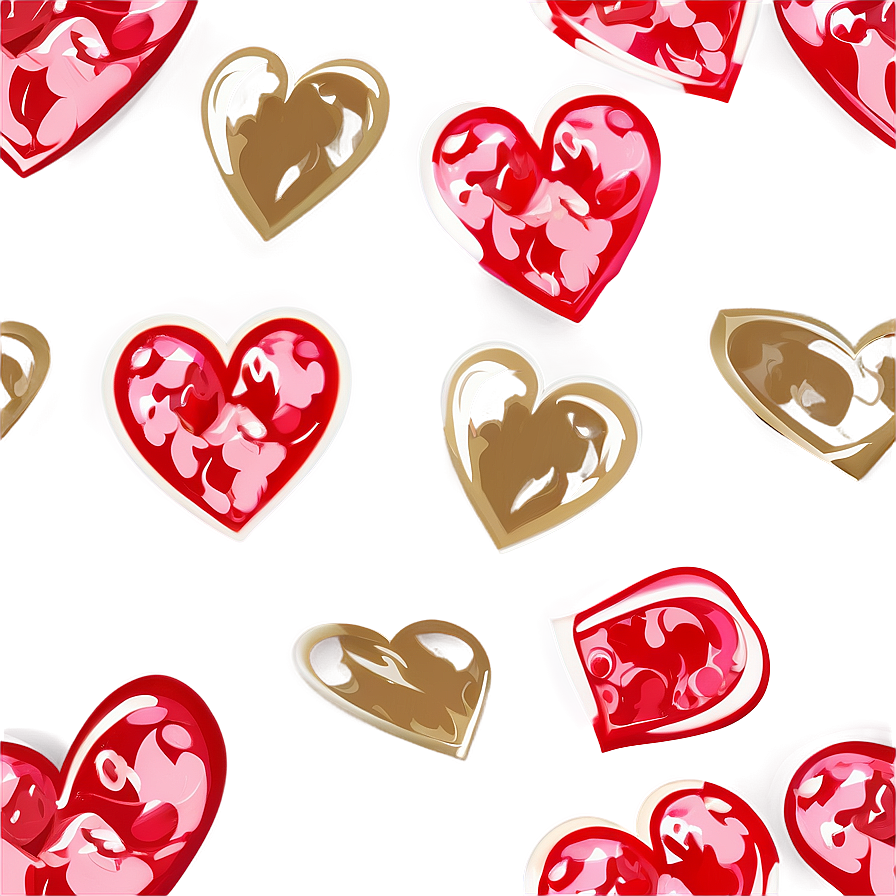 Small Heart Print Png Jau PNG Image