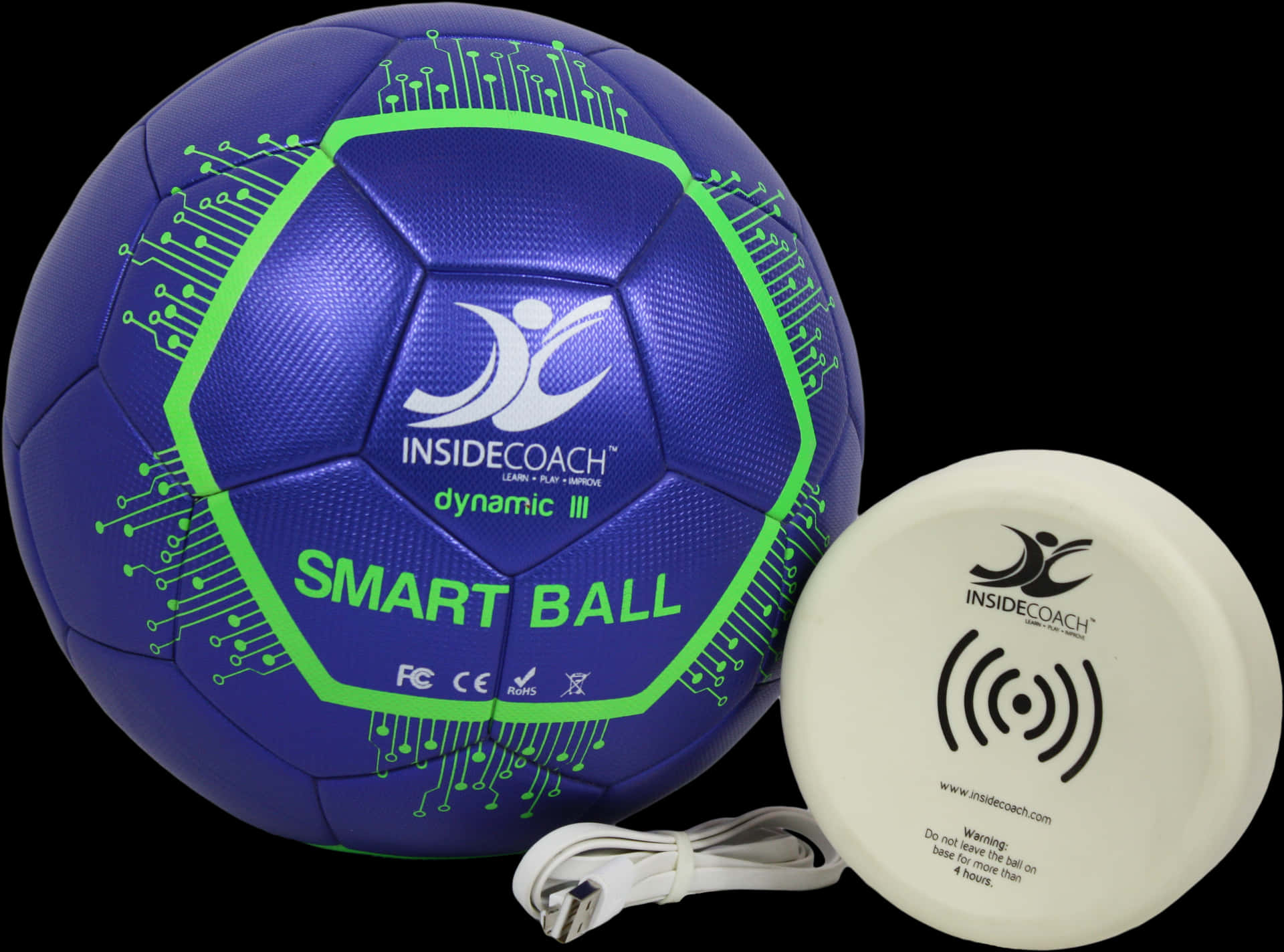 Smart Soccer Ballwith Charging Disc PNG Image