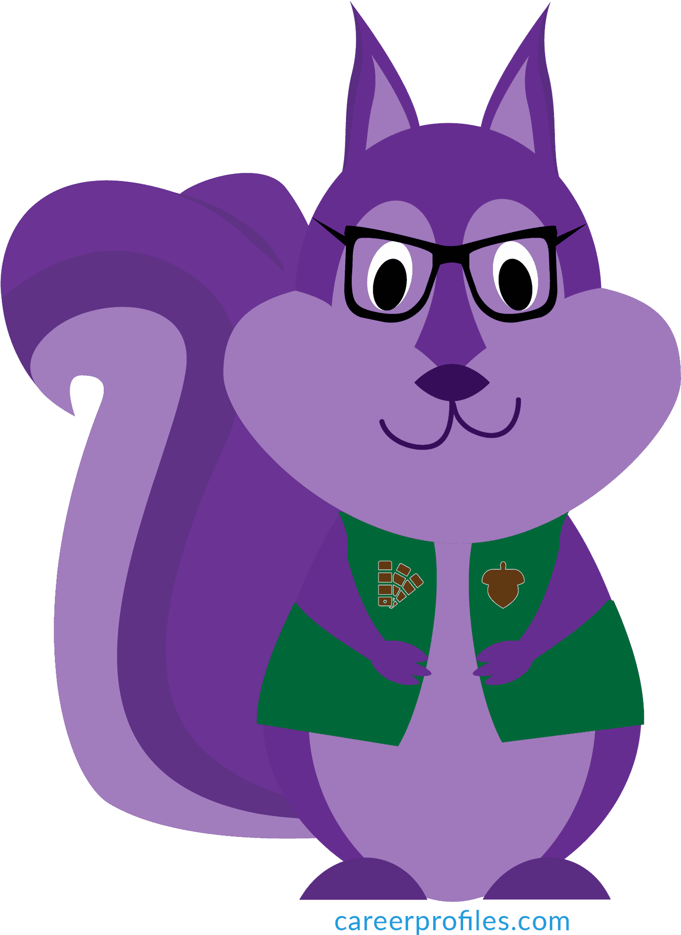 Smartly Dressed Cartoon Squirrel PNG Image