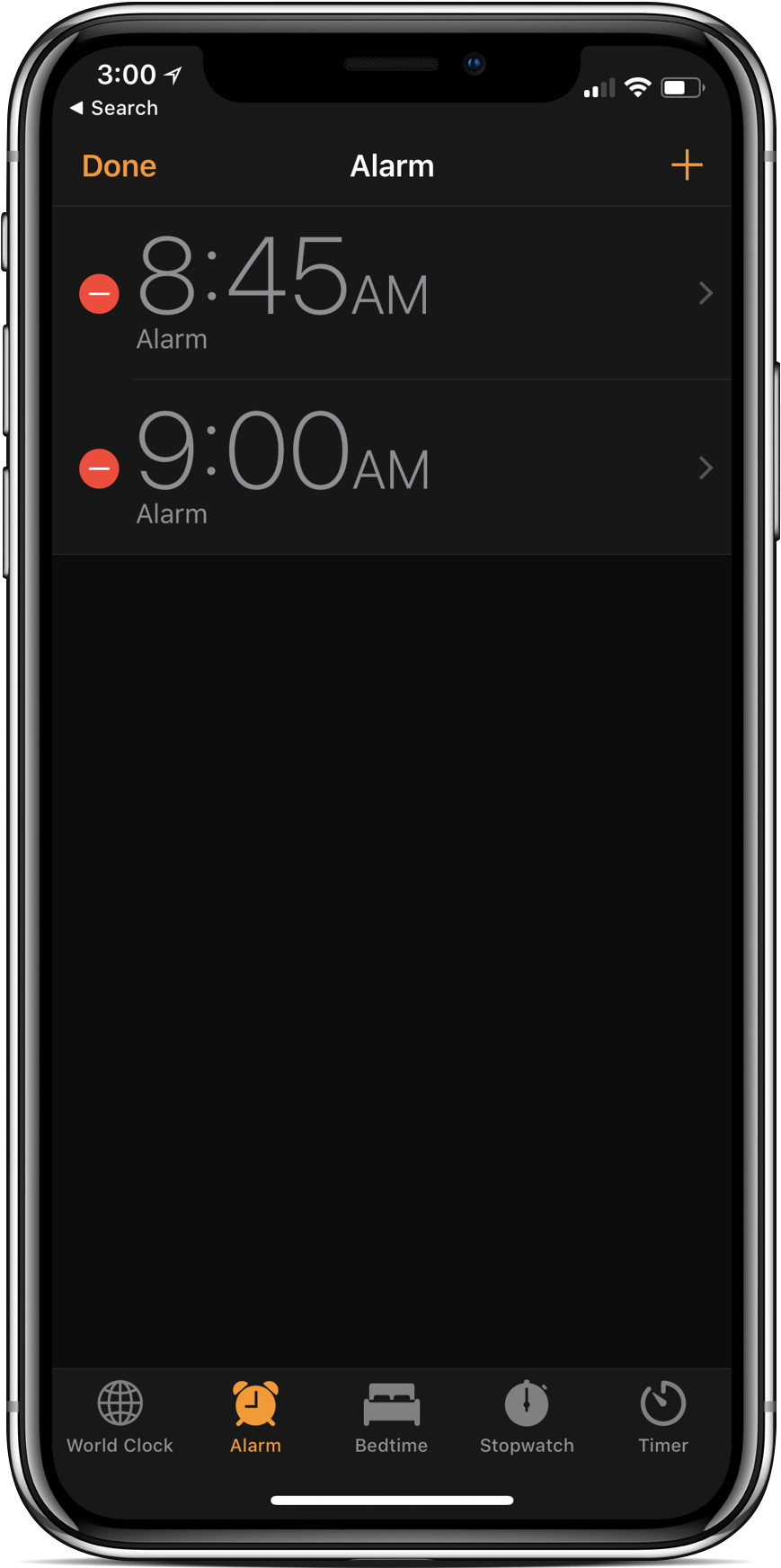 Smartphone Alarm App Screen PNG Image