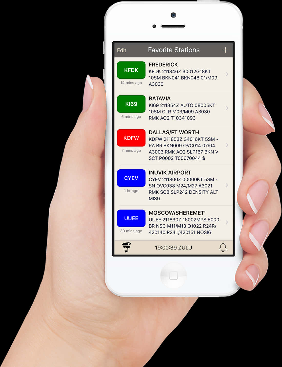 Smartphone Aviation App Screen PNG Image