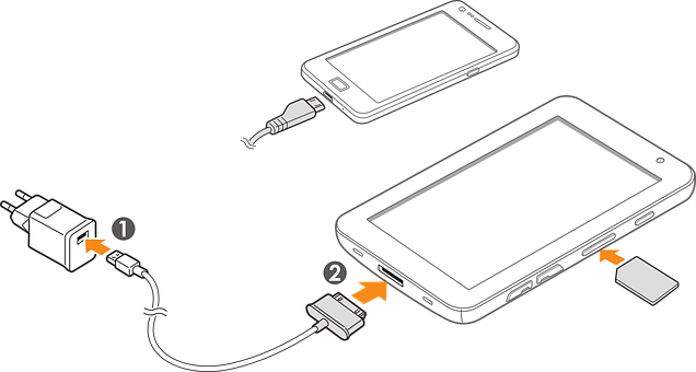 Smartphone Charging Instructions PNG Image