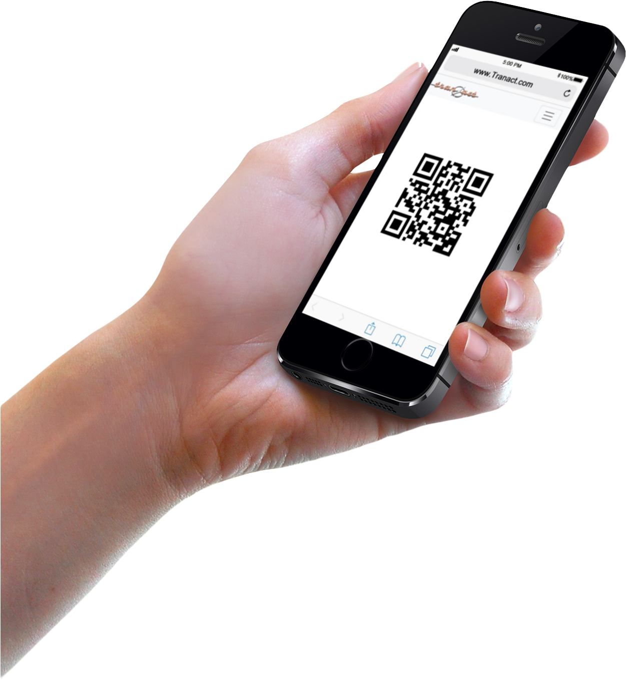 Smartphone Displaying Q R Code In Hand.png PNG Image