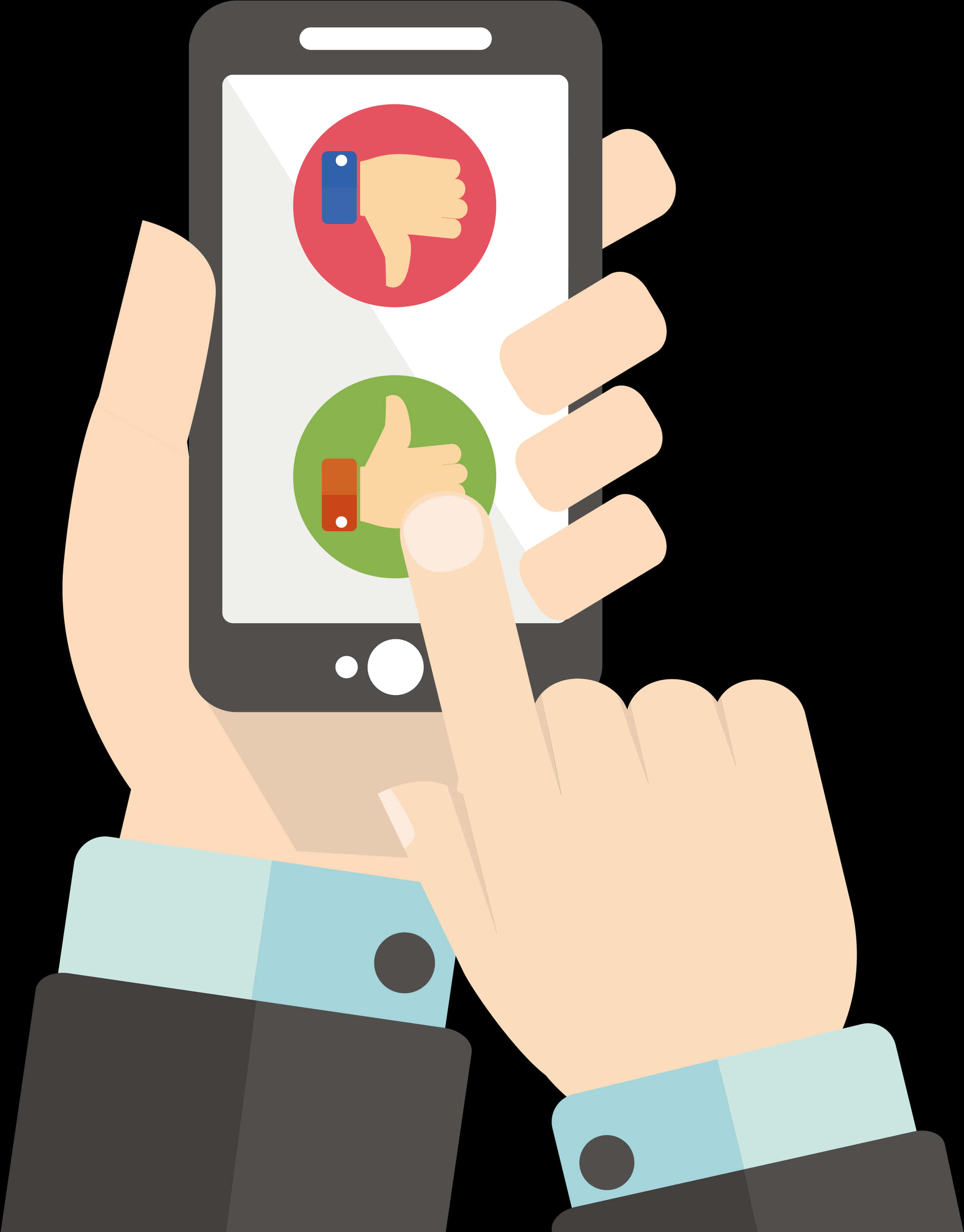 Smartphone Feedback Choice Illustration PNG Image