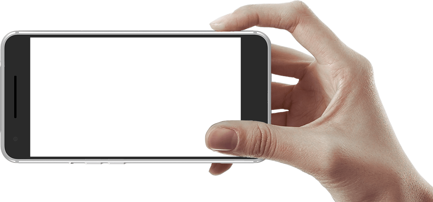 Smartphone Heldin Hand Horizontal PNG Image