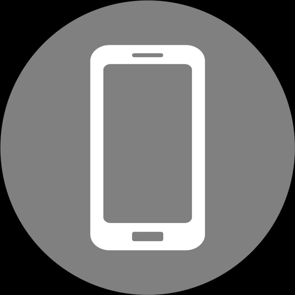 Smartphone Icon Gray Background PNG Image