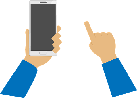 Smartphone Interaction Vector PNG Image