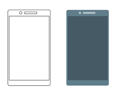 Smartphone Outlineand Silhouette PNG Image