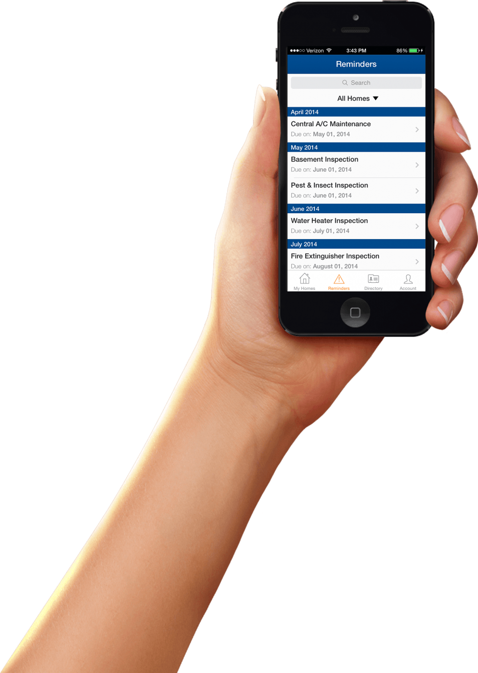 Smartphone Reminder App Hand Hold PNG Image