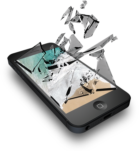 Smartphone Screen Shattered PNG Image