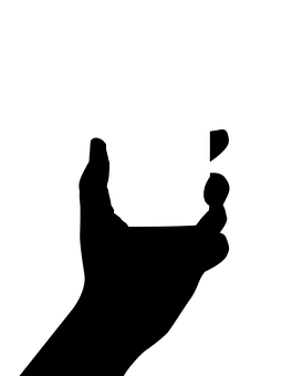 Smartphone Silhouette Black Background PNG Image