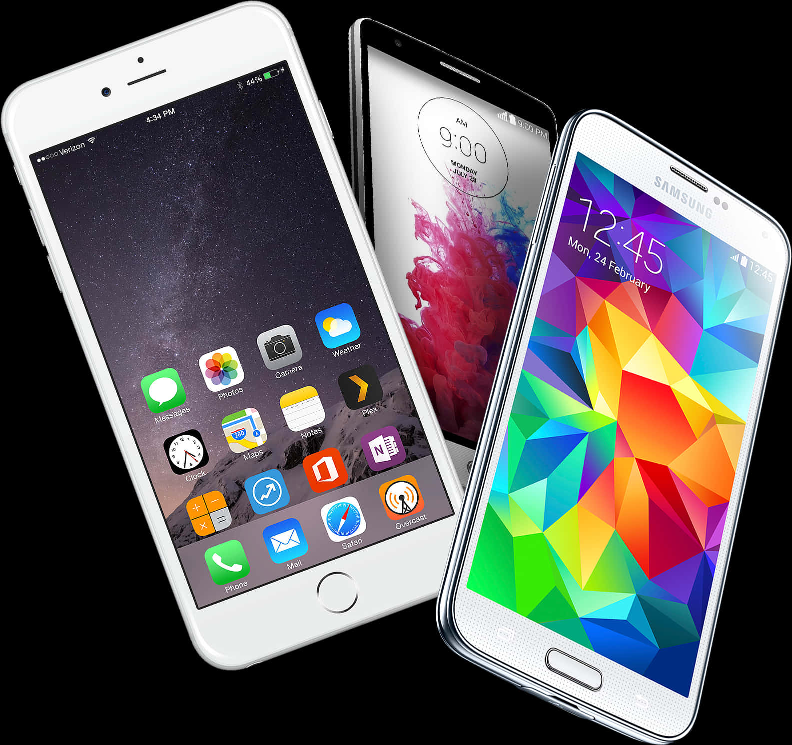 Smartphones Comparison Display PNG Image