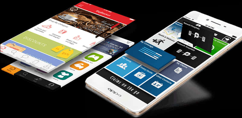 Smartphones_ Displaying_ Apps PNG Image