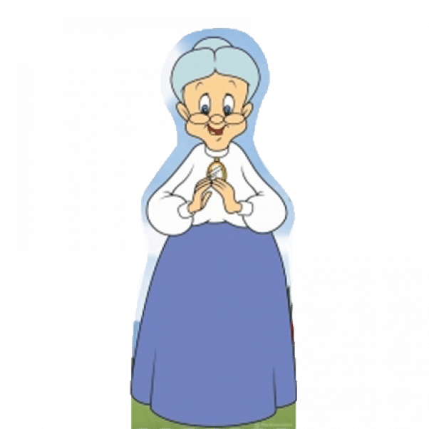 Smiling Animated Granny PNG Image