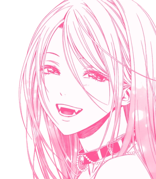 Smiling Anime Vampire Girl PNG Image