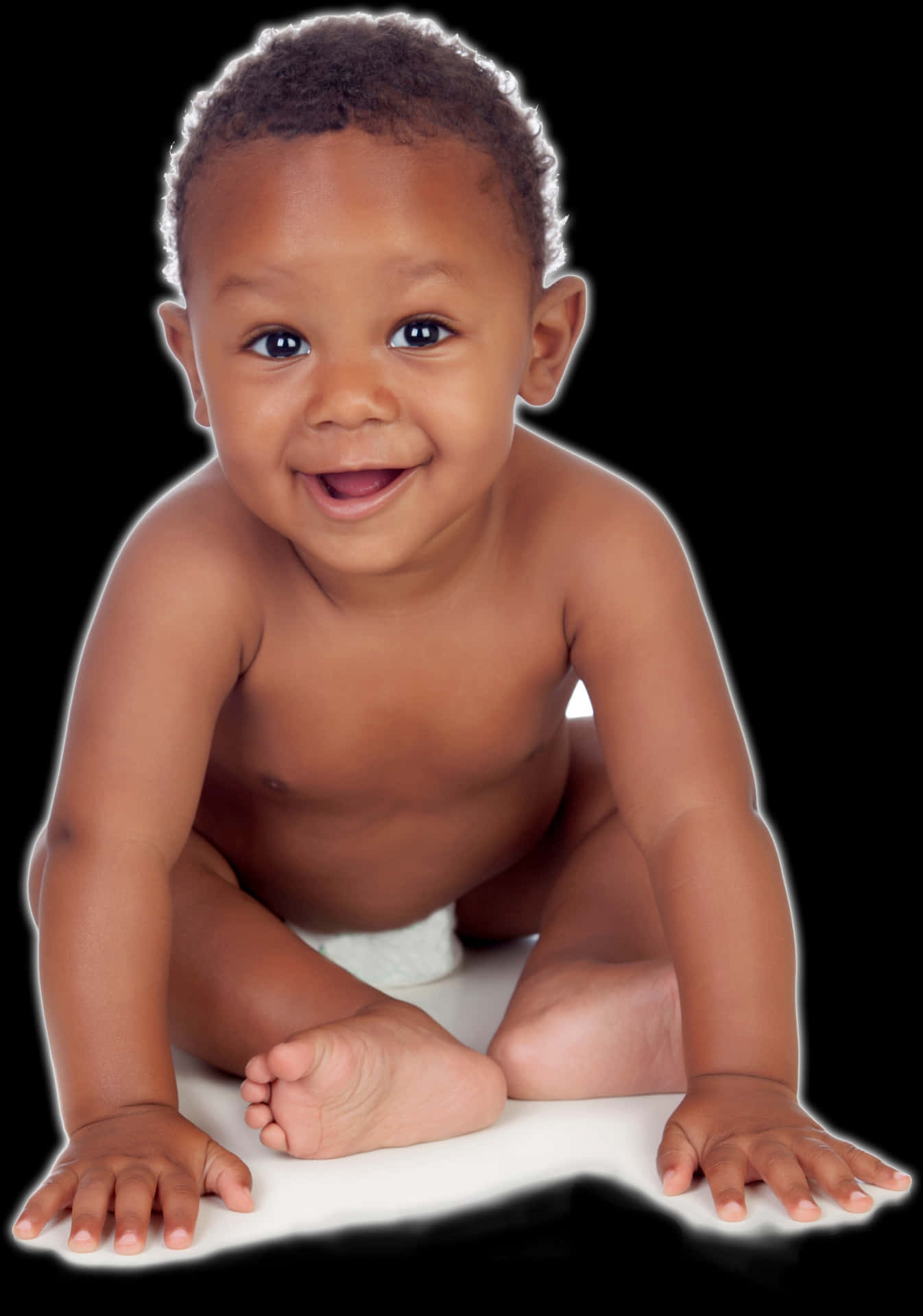 Smiling Babyin Diaper PNG Image