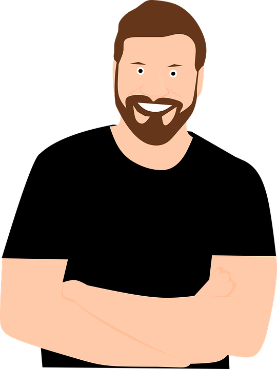 Smiling Bearded Man Avatar PNG Image